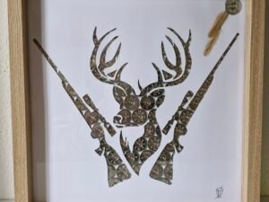 Cadre cerf et fusils